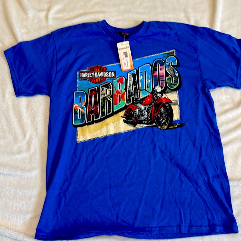 Harley-Davidson Barbados t-shirt Blue size L *NWT*